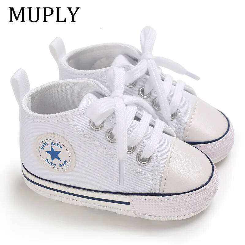 Print Star Sports Canvas Classic Sneakers Newborn Boys Girls First Walkers Infant Toddler Anti-slip Baby Shoes