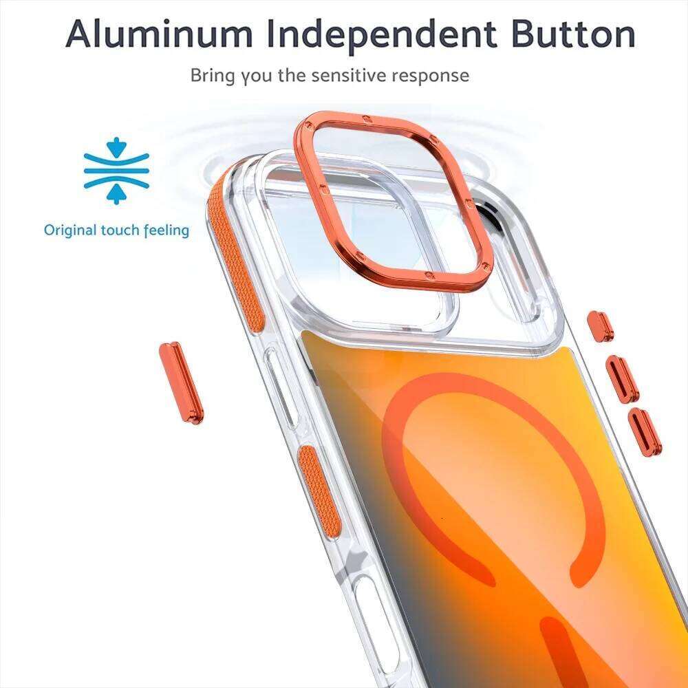 Quality Metal Lens Magsafe Phone Case for iPhone 17 Air 16 Pro Max 16E 15Plus 14 13 12 11 Wireless Charge Discolour Cover