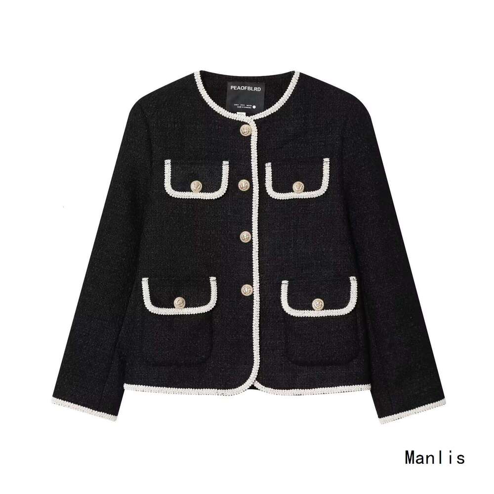 DHEssentials 2025 New Fashionable and Elegant Women's Round Neck Pocket Fleece Jacket 1290871