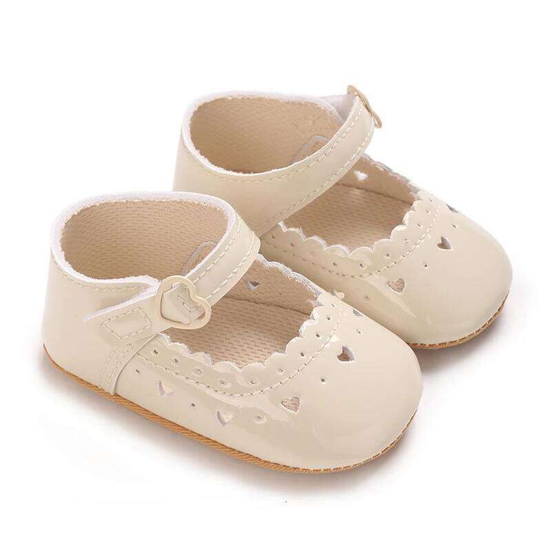 Solid Color Baby Girl Mary Jane With Soft Rubber Sole Anti Slip Spring And Autumn Princess Shoes Suitable For 0-18M Babies