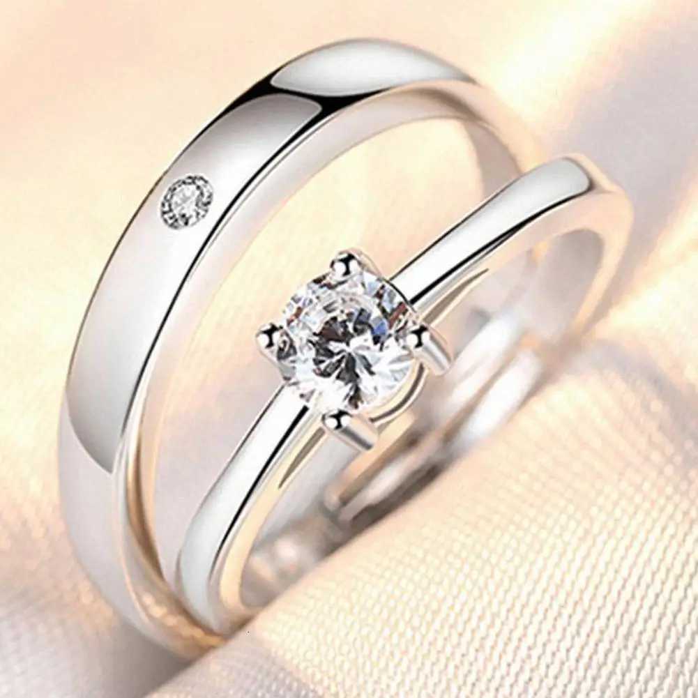 2pcs Love Heart Matching Couple Rings for Women Men Lover Forever Endless Love Wedding Valentines Day Dating Jewelry Gifts W250911