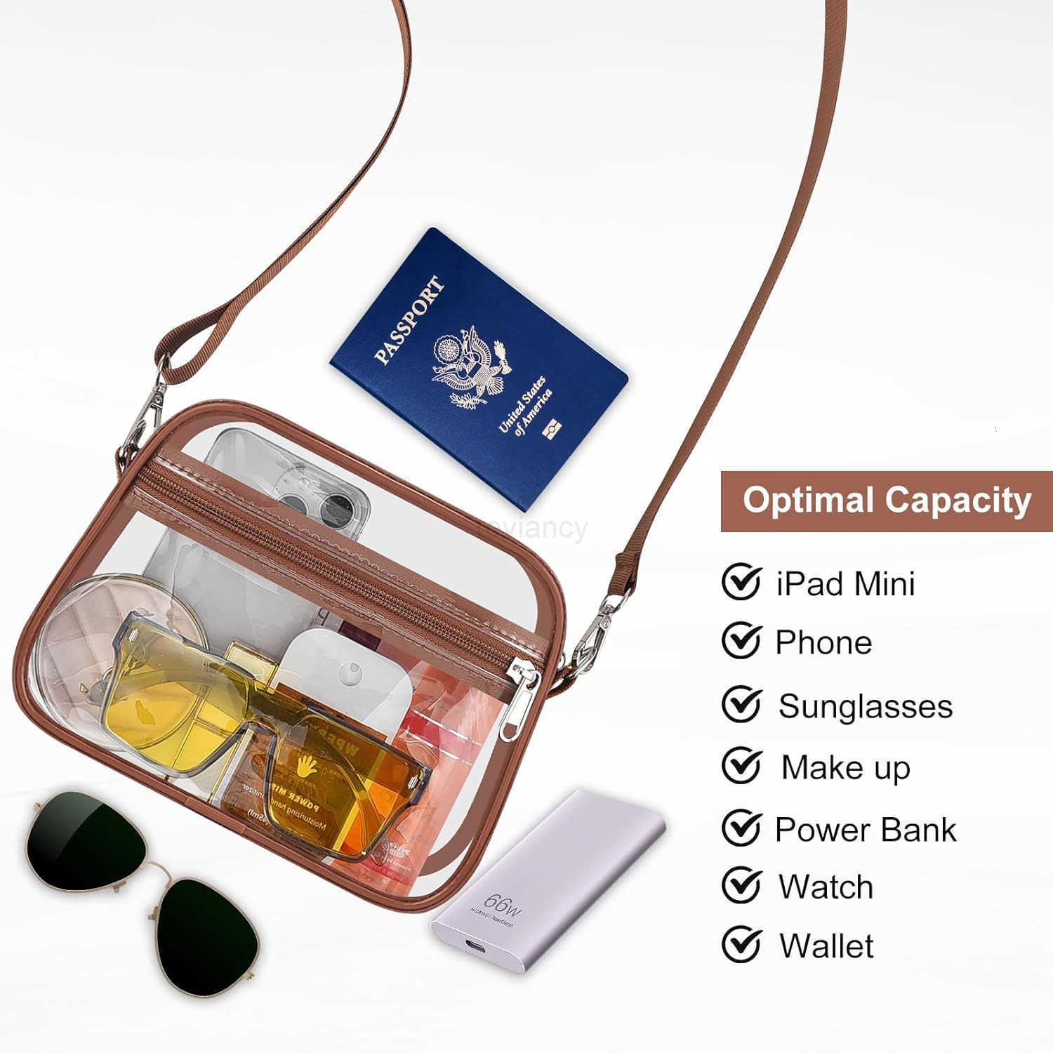 Clear Bag for Stadium Events Clear Purse for Women and Men for Sports Events Concerts FestivalsW250911
