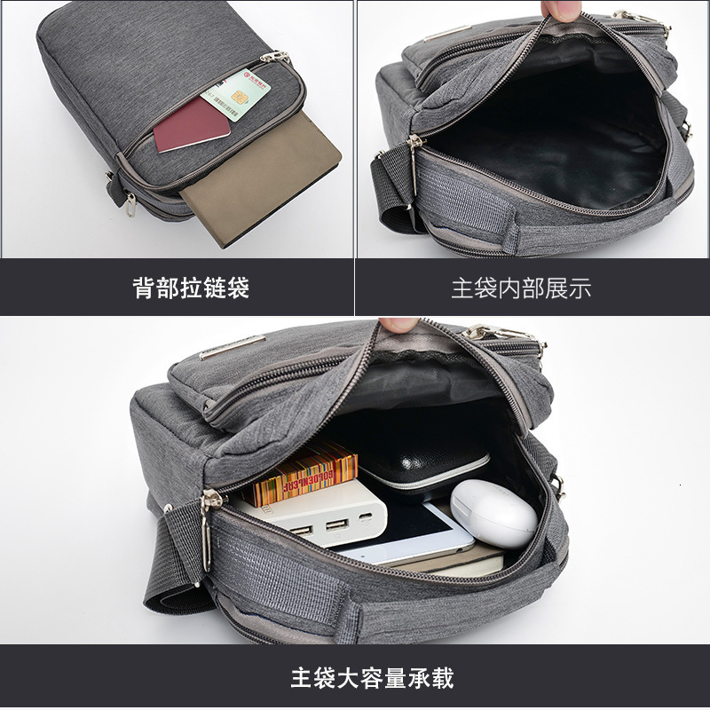 Foreign Trade Men S Designer Bag Single Shoulder Cloth Bag Luxury Bag Crossbody Bag Casual Fashion Multi Layer Backpack Free Shipping Portable Storage
