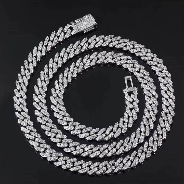 Wholesale 8mm Cuban Chain Flap Buckle Single Zircon Mens Copper Cuban Chain Necklace Bracelet