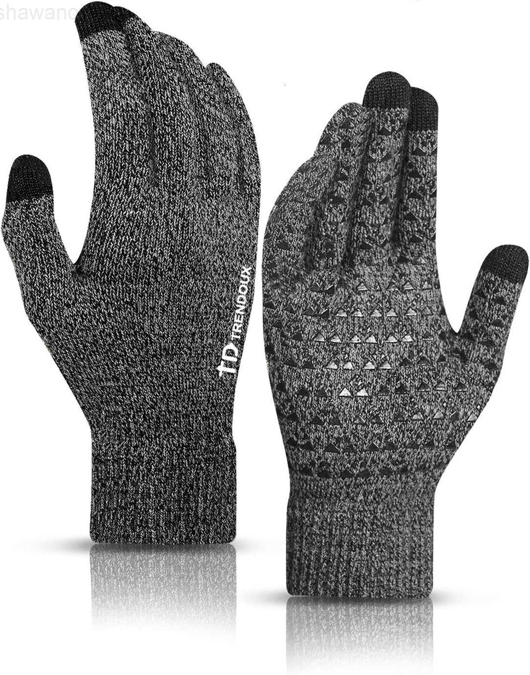 Winter Gloves for Men Women Upgraded Touch Screen Cold Weather Thermal Warm Knit Glove for Running Driving HikingW250911