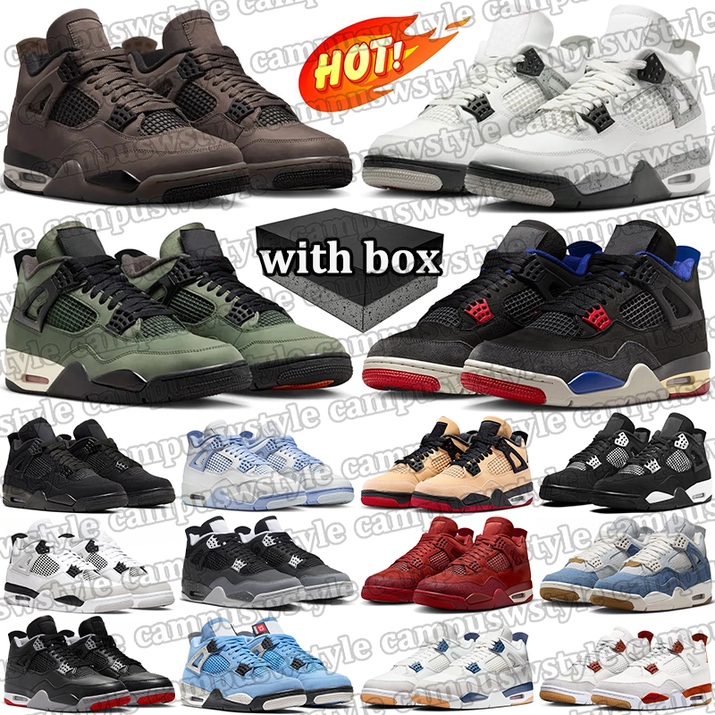 with box 4s basketball shoes men women designer sneakers triple black white brown green red blue mens womens outdoor sports trainers