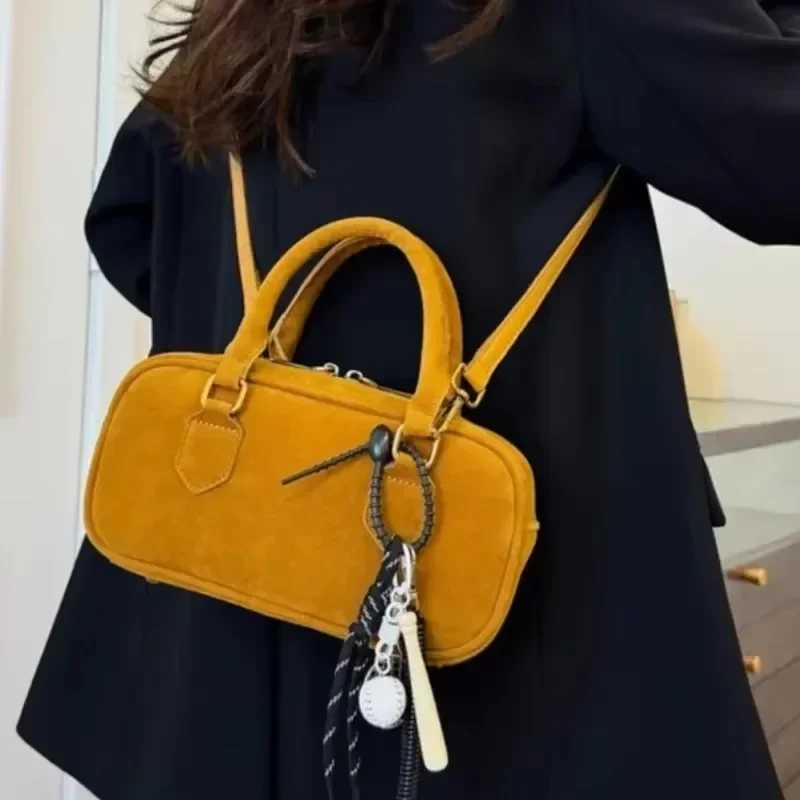 Velvet Solid Color Satchels Zipper Shoulder Bag 2025 High Quality Versatile Fashion Crossbody Bag Soft Simple Commuter Handbag W250911