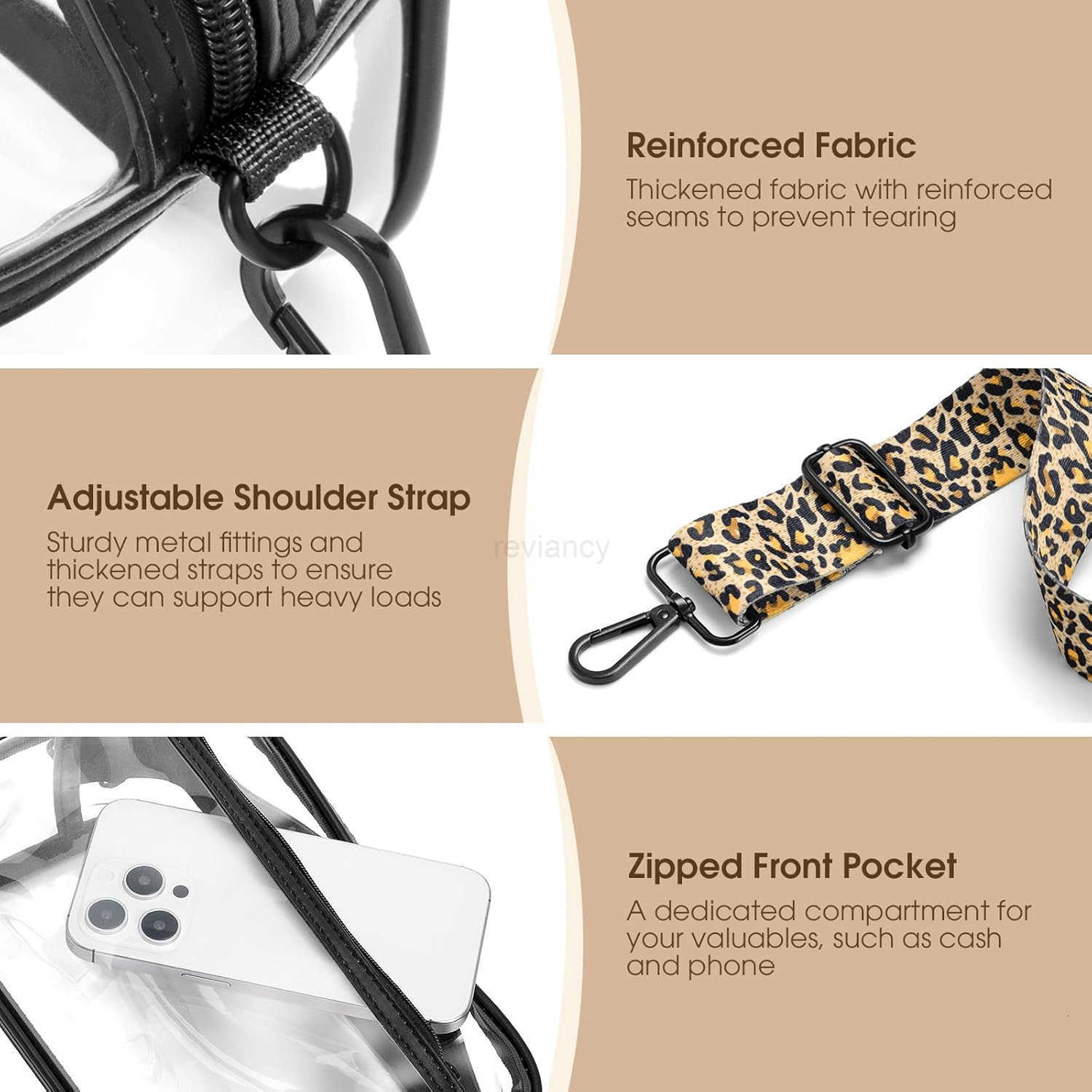 Clear Bag For Stadium Events Clear Purse for Women Stadium Approved Crossbody Bags Bag for Concerts Sports Events FestivalsW250911