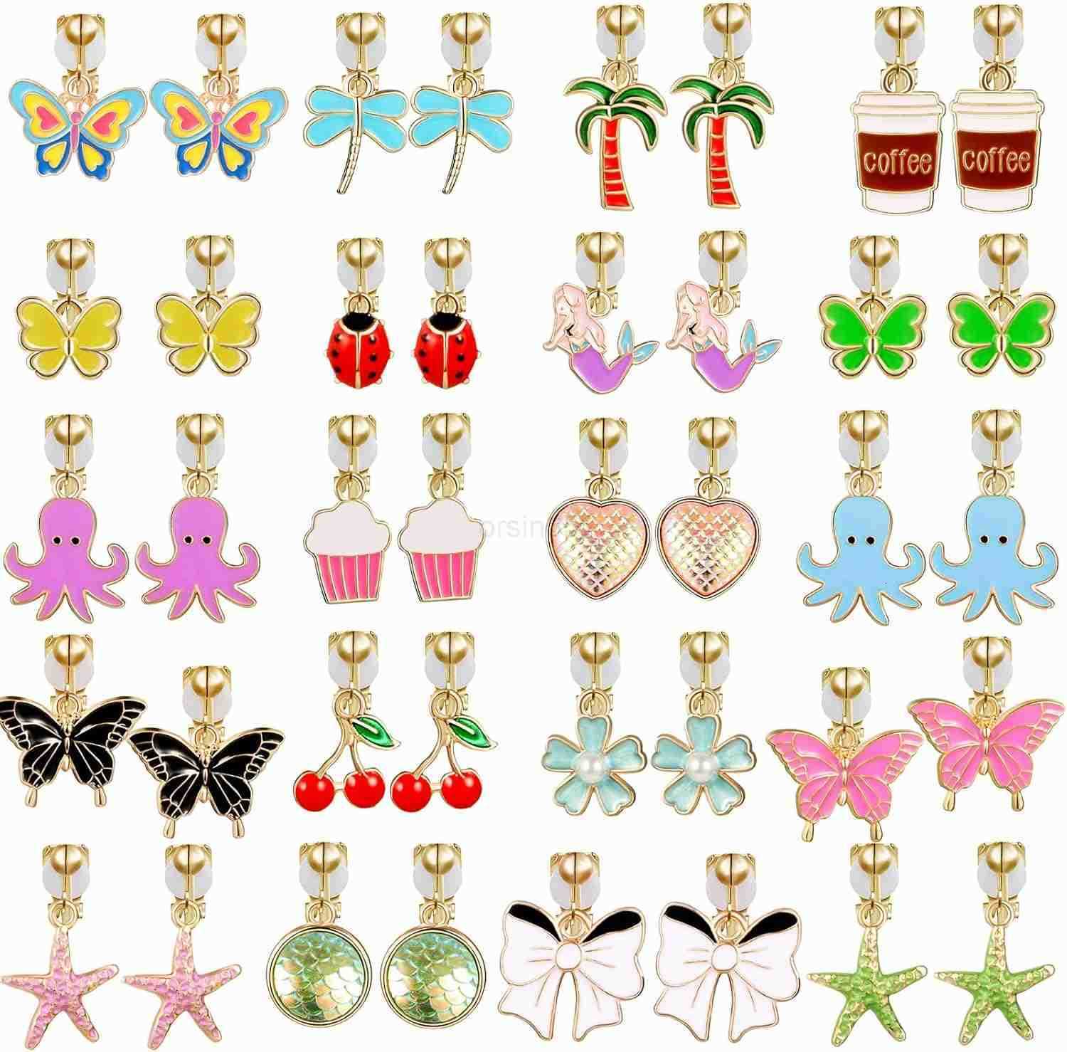 20 Pairs Clip on Earrings Cute Clip Earrings HypoallergenicDressUp AccessorieW250911