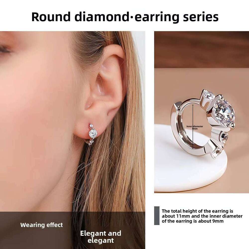 High-End S Sterling Sier Moissanite Stud Earrings Elegant Wedding Engagement Anniversary Jewelry Gift for Women