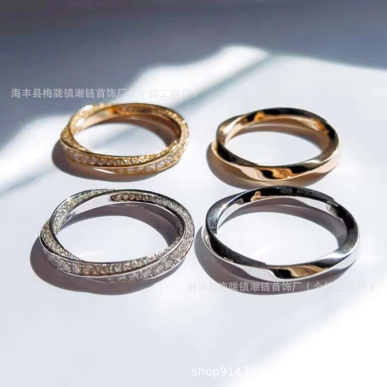 High Version Twisted Dense Inlaid Fashion Fragmented Diamond for Women High-end Index Finger Ring Daily Jewelry