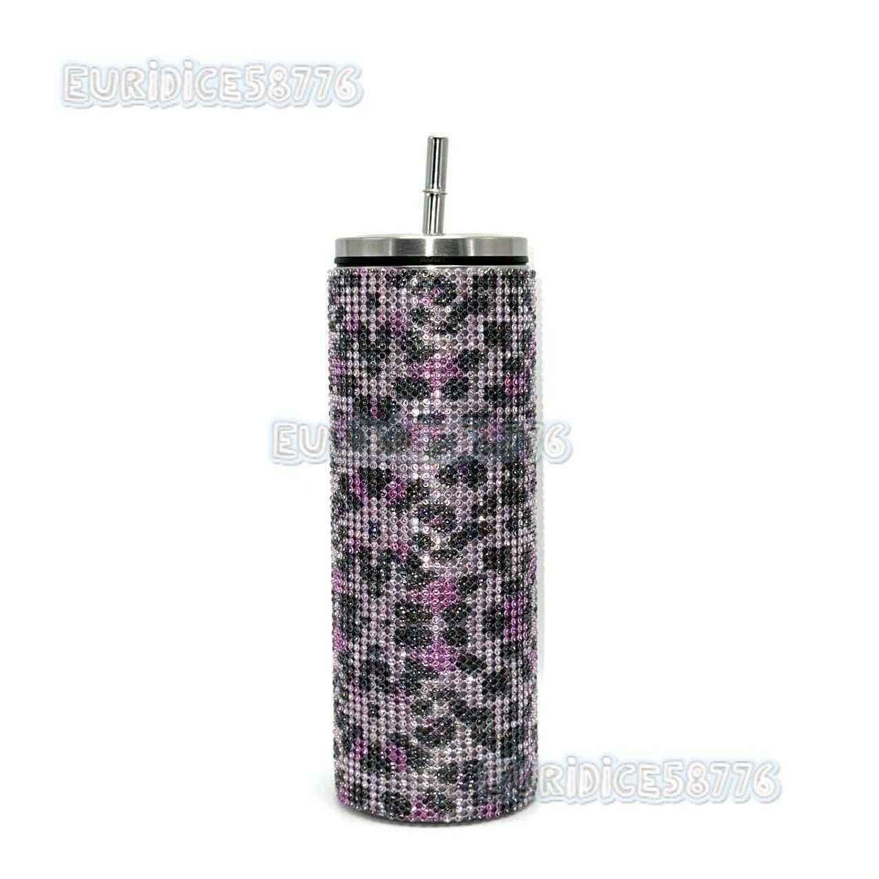 20oz Straight Cup with Rhinestones Insulated Stainless Steel Straw Cup Coffee Cup H250911