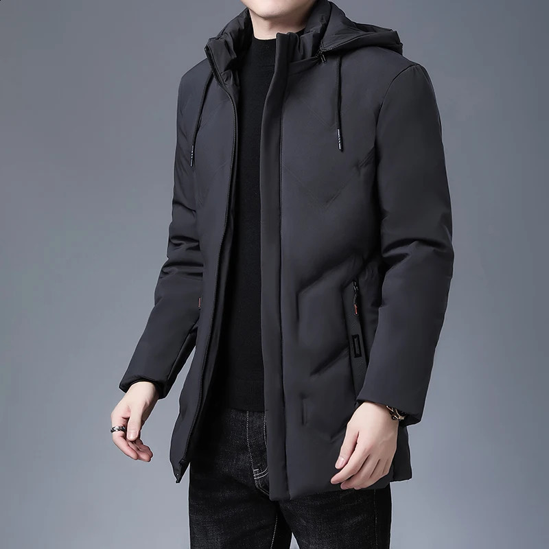 Top Grade ner Men Parka Jacket Thick Casual Fashion Windbreaker Hooded Quilted Bubble Coats Long Mens Clothes 250911