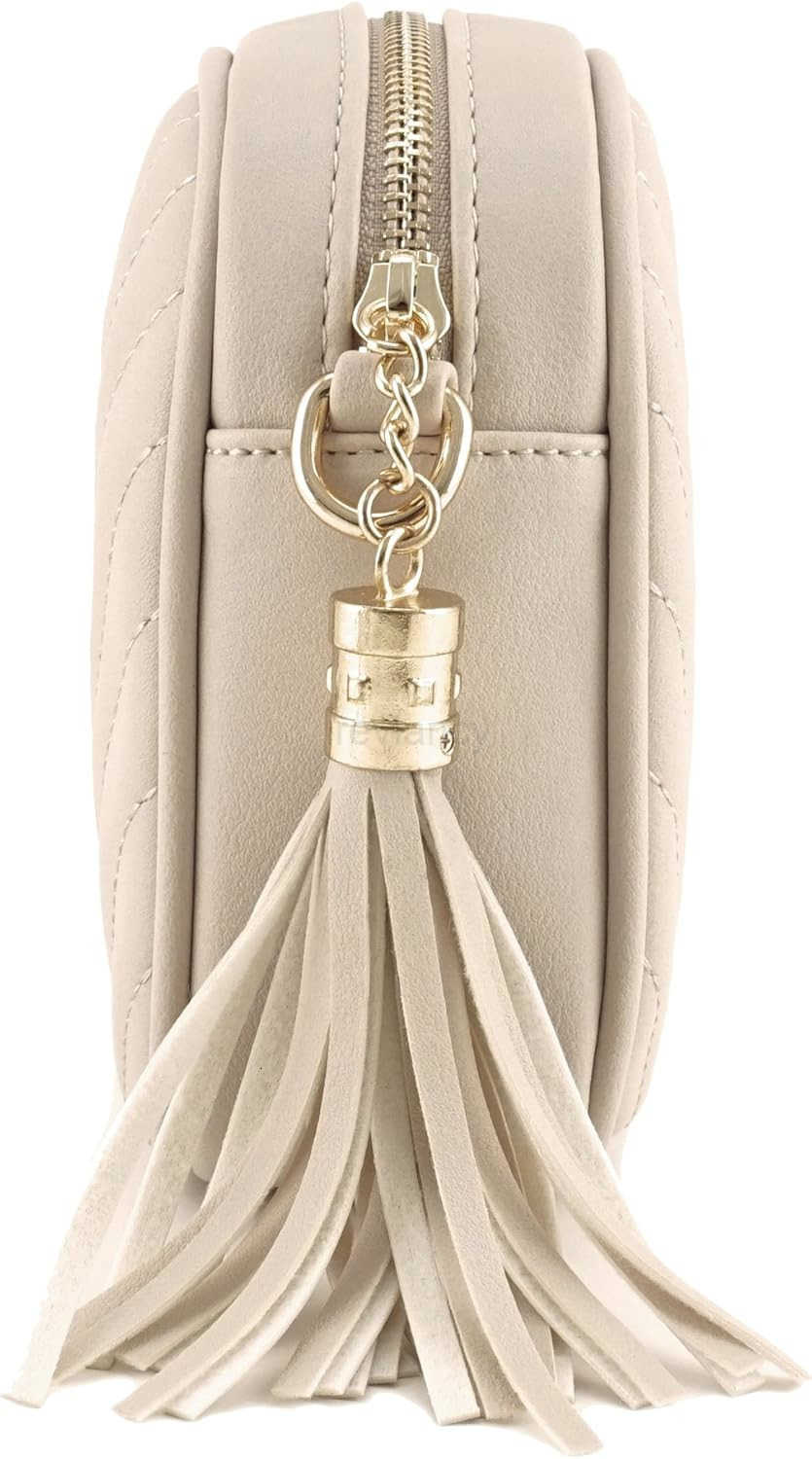 Simple Shoulder Crossbody Bag With Metal Chain Strap And Tassel Top ZipperW250911