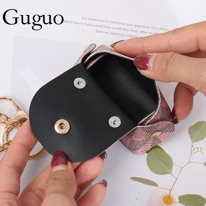 Mini Keychain Bag: Leather Coin Purse Earphone Storage - Key Card Holder for Women Z260130