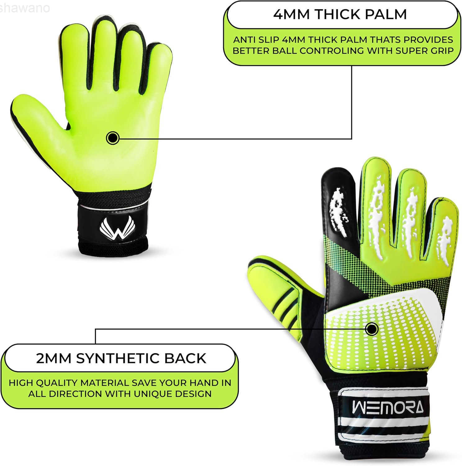 Goalie Gloves for Kids Youth Junior Boys 4mm Anti Slip Strong Grips Palm Football Goalkeeper GlovesW250911