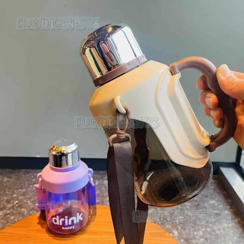 Summer New Water Bottle Large Capacity Plastic Sports Fitness Water Portable Strap Direct Drinking Water H250911