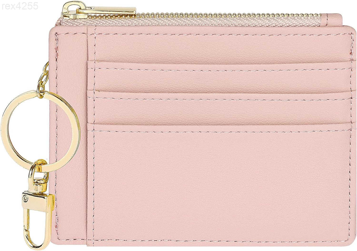 Card Case Slim Front Pocket Wallet for Women Credit Card Holder with KeychainW250911