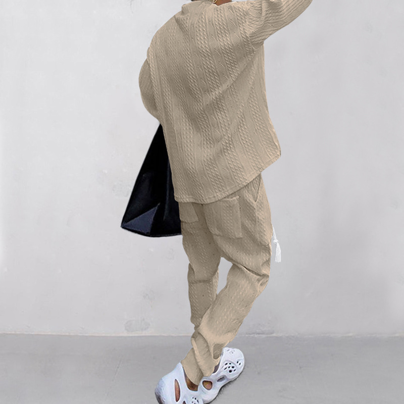 Mens tracksuit Autumn Winter Men's Sweater Casual pants V-neck jacquard knit Casual Pants Two-piece Set Mens Clothes fJumpers+pants For Men EU Si