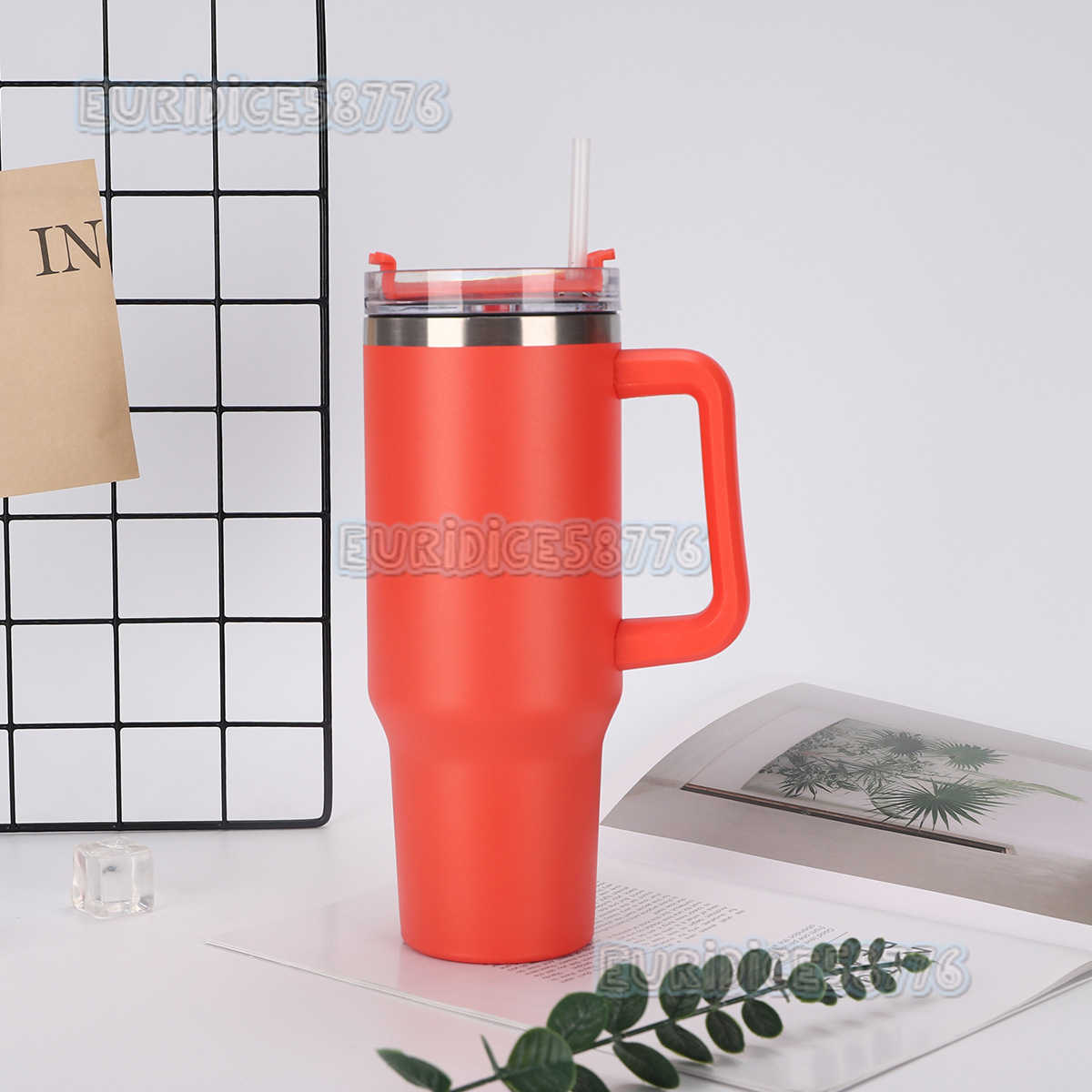 40oz Straw Handle Cup Large Capacity Doublelayer Insulated Cup Outdoor Portable Car Cup Gift H250911