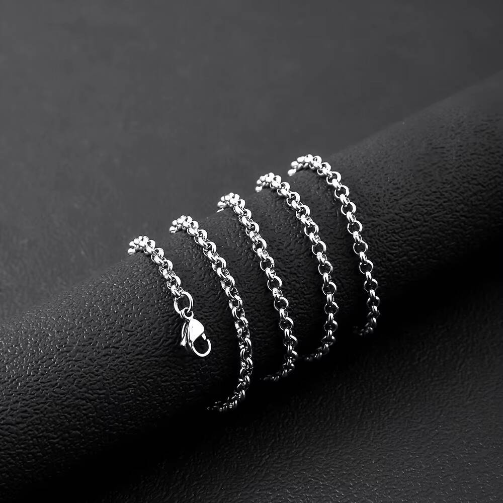 Wholesale Fashion Jewelry Hip Hop Silver Waterproof Cuban Link Snake Rope Chain Stainless Steel Chain Necklace for Women Men