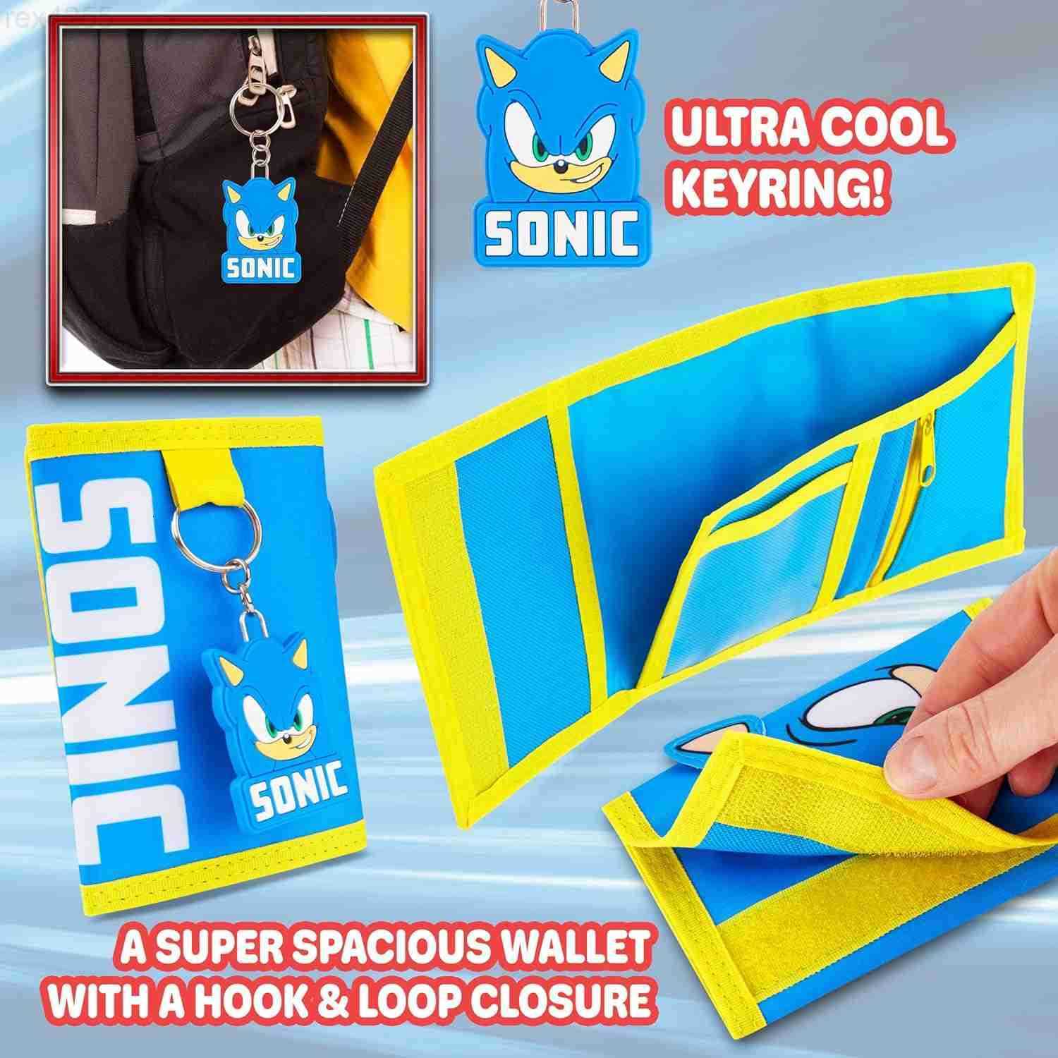 The Hedgehog Boys Wallet with Keychain for Kids Teens Trifold Card Holder Small Wallet Coin Purse Key Ring Cool Gaming Gifts for BoysW250911