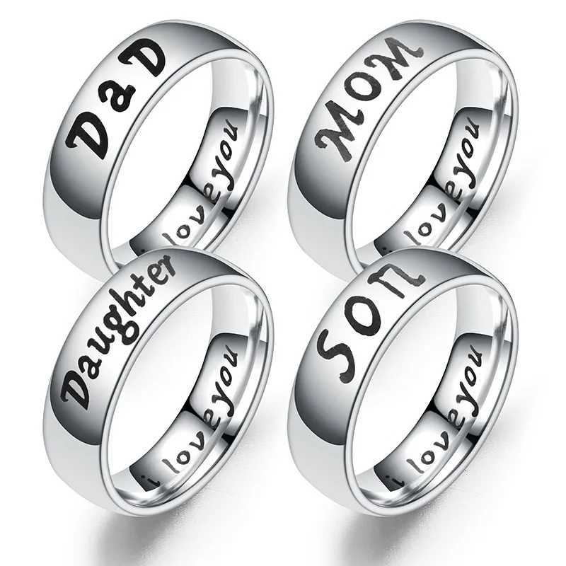 Hot Selling Trendy Stainless Steel Warm Couple Family Rings For LOVE MOM SON DAUGHTER Jewelry Accessories Wholesale Size 613 W250911