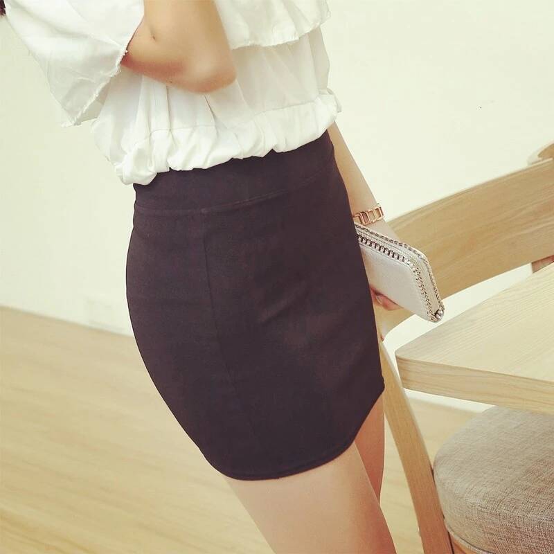 Summer Women Basic Package Hip Mini Elastic Pencil Skirts Office Lady Draped Slim Business Plus Size One Step Skirt dongdumaoyi