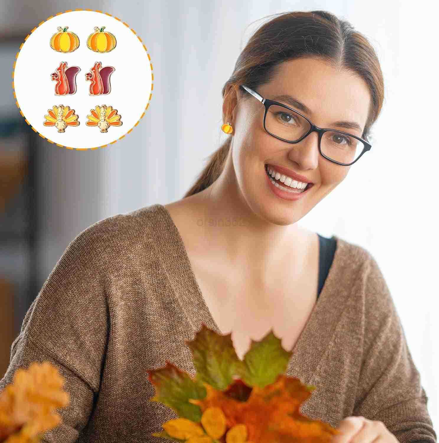 72 Pairs Fall Halloween Holiday Earrings for Women Thanksgiving Christmas Dangle Earrings Variety Pack Cute Holiday Earring Bulk for Women Teacher Par
