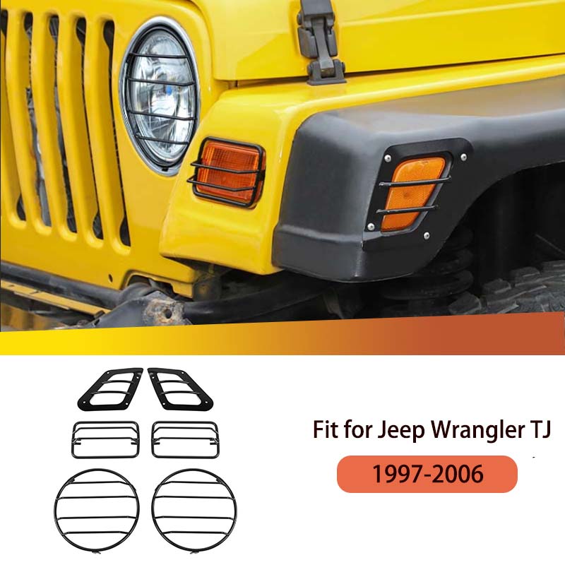 Car Large Lampshade/Turn Cover Lamp/Wheel Arch Lampshade Set For Jeep Wrangler TJ 1997-2006 External Accessories