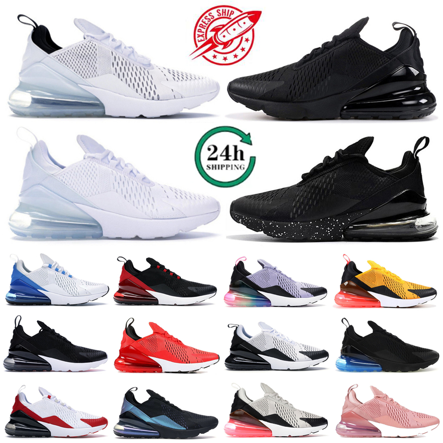 Designer Men 270 Running Shoes 270s Mens Triple Black White Gum Photo Blue 270c Women Barely Rose Olive Medium Metallic Gold Bred Hot Punch Sports Womens Sneakers
