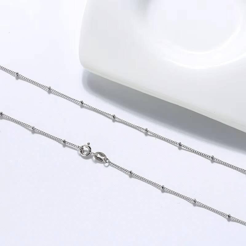 1mm Curb Bead Chain 925 Sterling Silver Thin Cuban Link Necklace for Women Men Custom Fine Jewelry Wholesale Meter kg