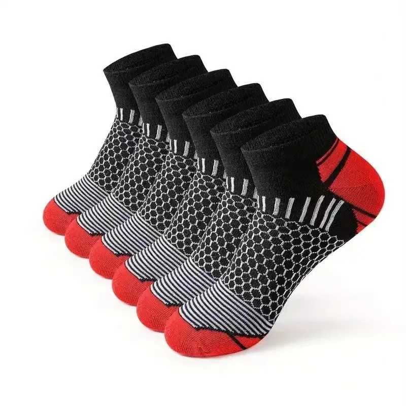 Sports socks Mens summer outdoor running fitness socks Deodorant sweatabsorbing breathable short boat socks 5 pairs D250911