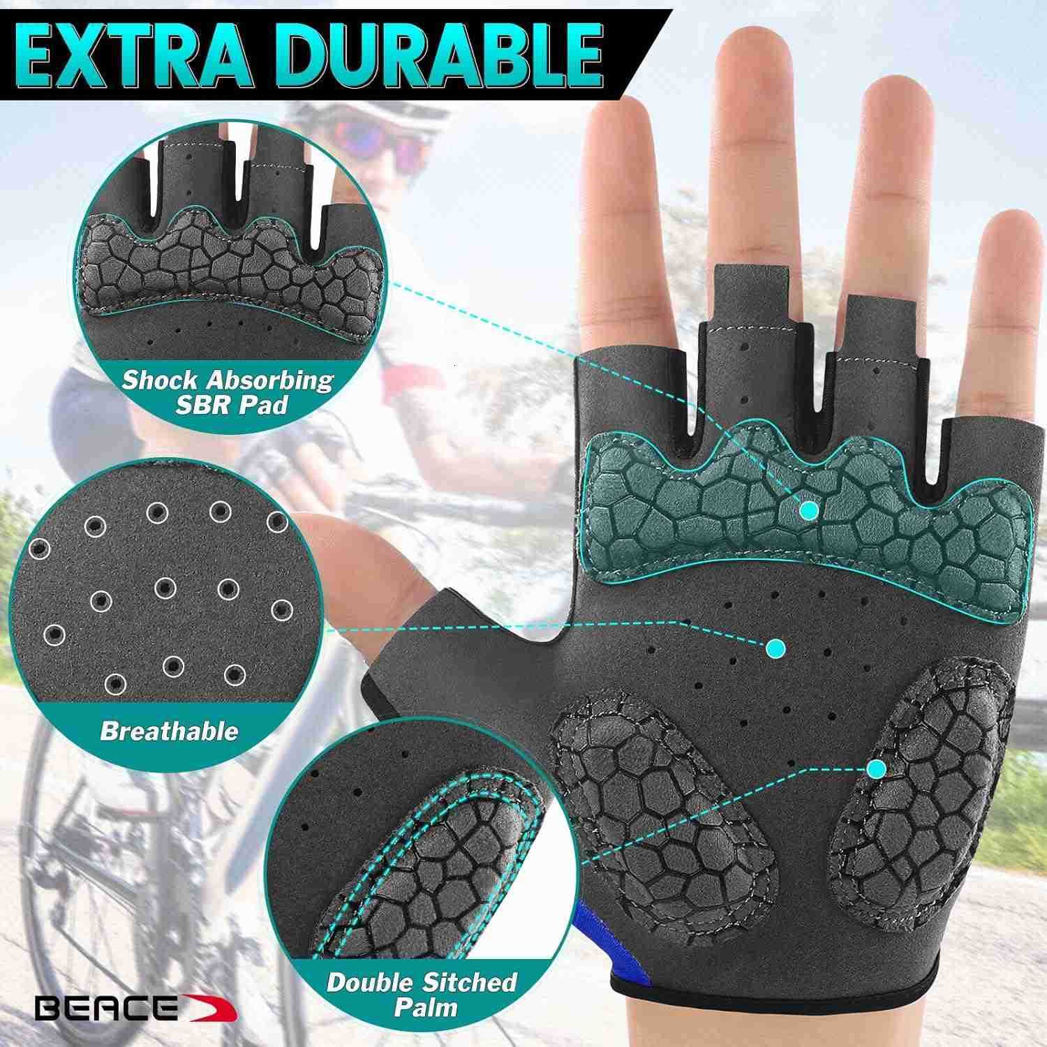 Gloves for Cycling Bike Biking Half Finger Road Bicycle for Men and Women5MM Breathable AntiSlip ShockAbsorbing Pad Gym Motorcycle Light Weight Mounta