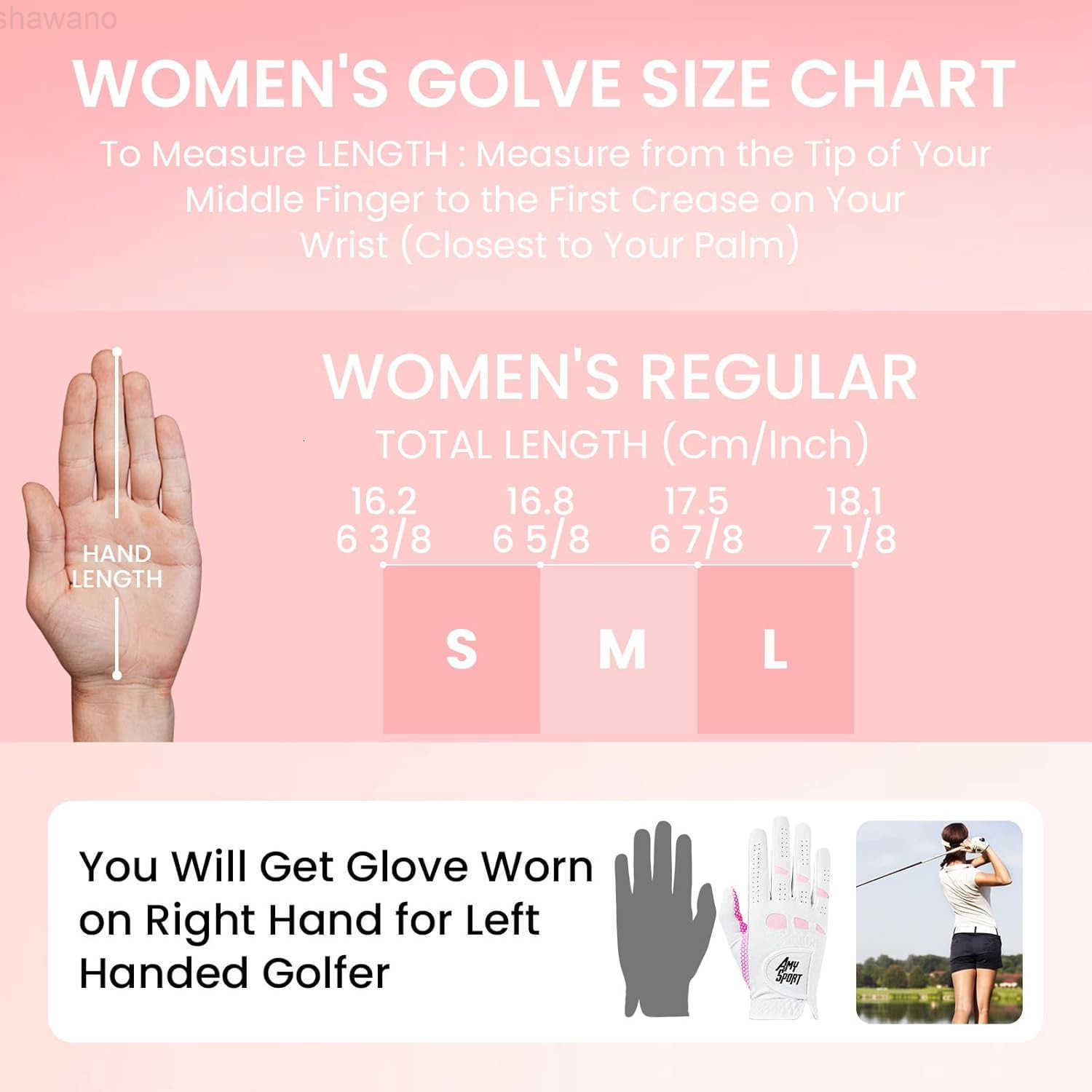 Sport Golf Gloves Women Left Hand Right All Weather Rain Grip Value 2 Pack Ladies Soft Pink Glove Lh Rh Both Hand Fit Size Small Medium Large XLW25091