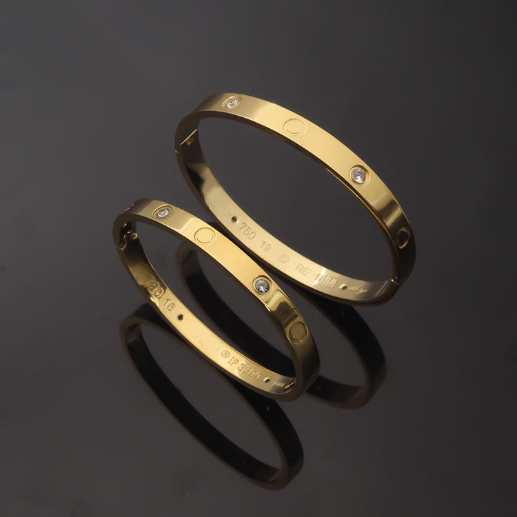 Luxury designer 6mm AAA diamond bangle 316L stainless steel 18K silver gold rose bracelets & bangles boy men women girl 15cm 16cm 17cm 18cm 19cm 20cm 21cm