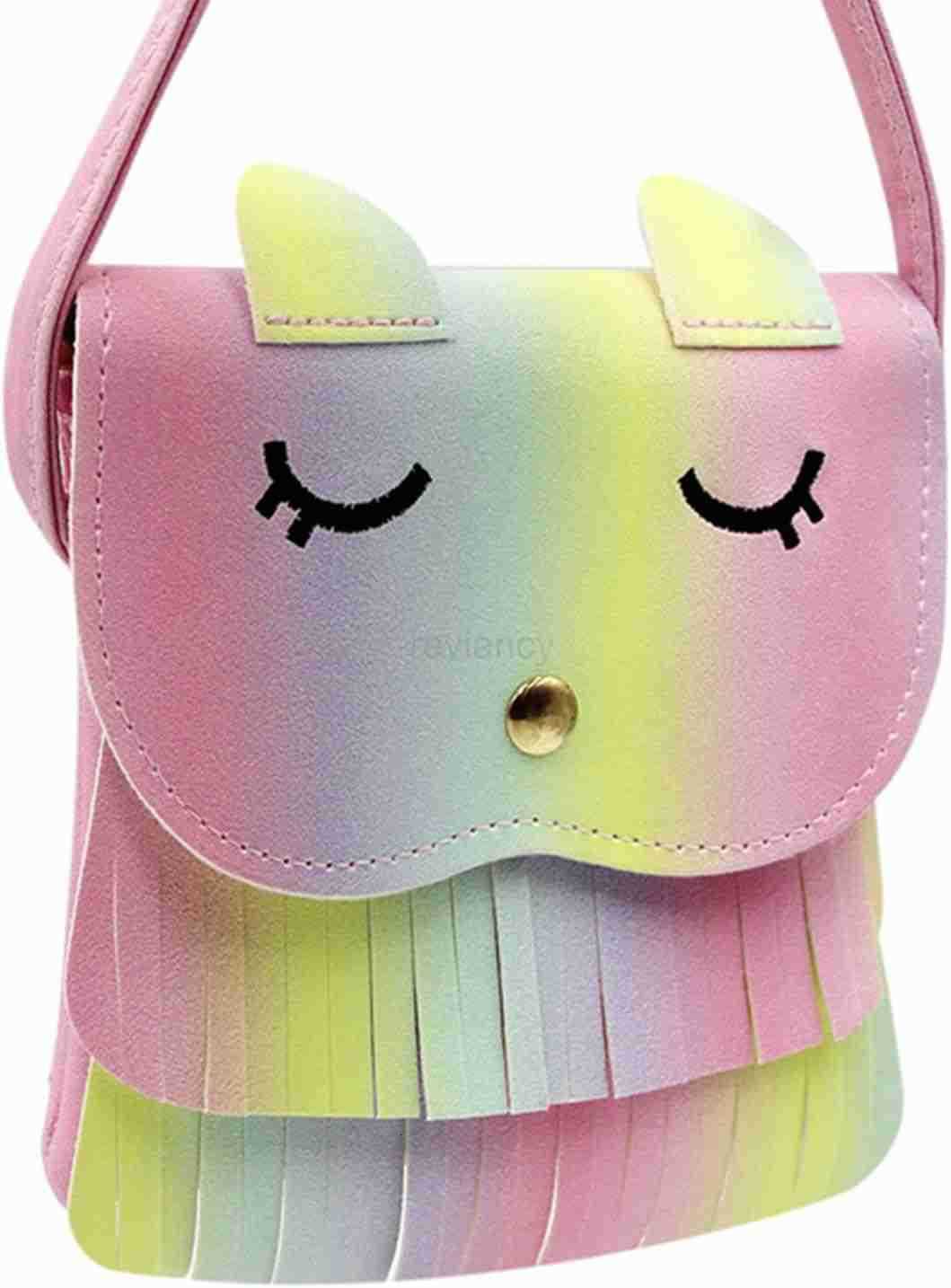 Tassel Shoulder Bag Small Coin Purse Crossbody SaTChel for kids girls Pink 51 x 59W250911