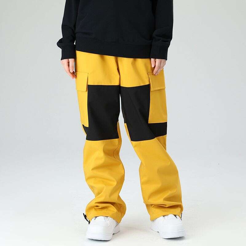 Clothing Loose Workwear Color Matching Pants For Women, Windproof Waterproof, And Men's Ski Suits