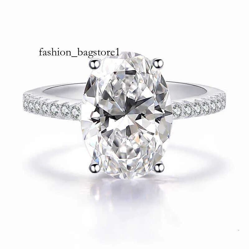 Extra large dia ring Classic 100% Sterling Sier 9 CT Oval Created Moissanite Gemstone Wedding Engagement Ring Fine Jewelry Gift