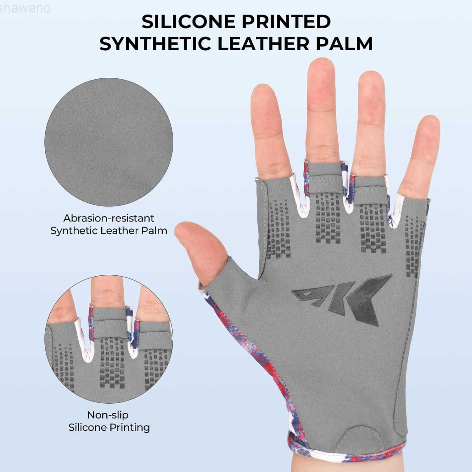 Gloves UPF 50 FrostWeave Yarn Cooling Fabric NonSlip Grip QuickDry Short Cuff Comfort Reflective Fishing Hiking OutdoorsW250911