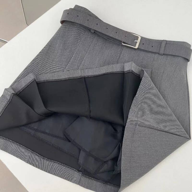Lucyever Preppy Style A-Line Skirt for Women Summer New High Waist Black Gray Pleated Female Casual Student Mini Skirts dongdumaoyi