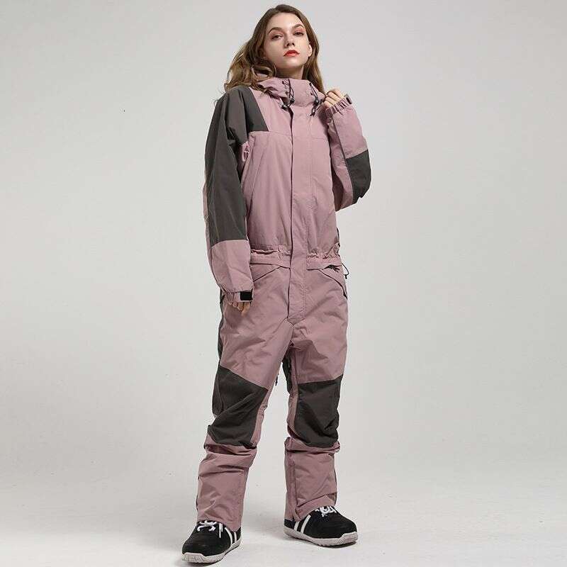 New Ski Female Set Fluorescent Camouflage Warm Waterproof Breathable Night Field Single And Double Board One-Piece Snow Suit