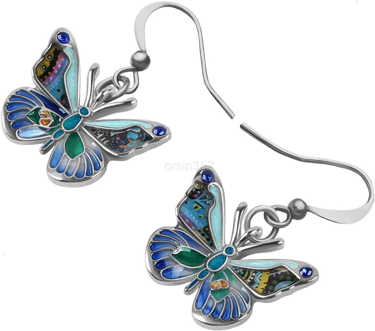 Enamel Sweet Butterfly Gifts for Women Earrings Dangle Jewelry Novelty Funny Charms AccessoriesW250911