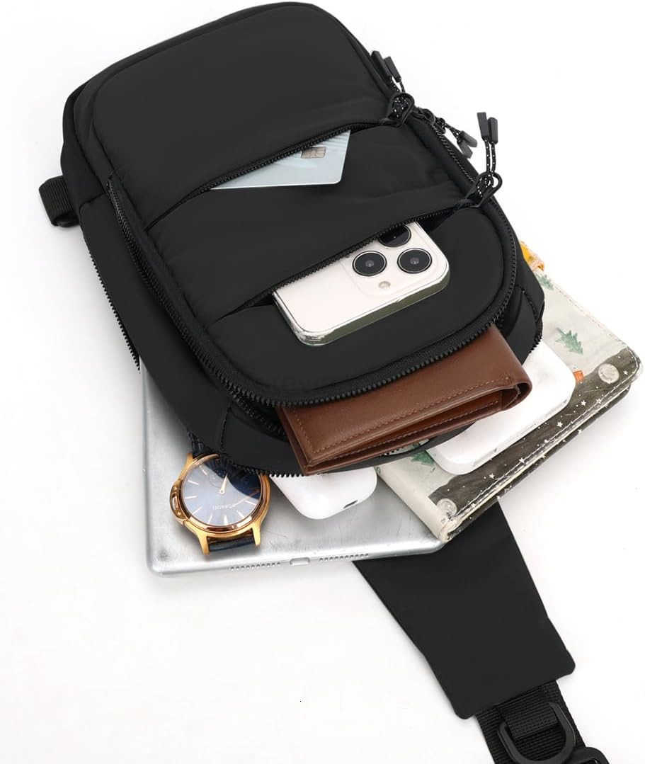 Small Crossbody Bags for Men Women Mini Sling Bag Lightweight Chest Bag for Hiking Travel SportsW250911