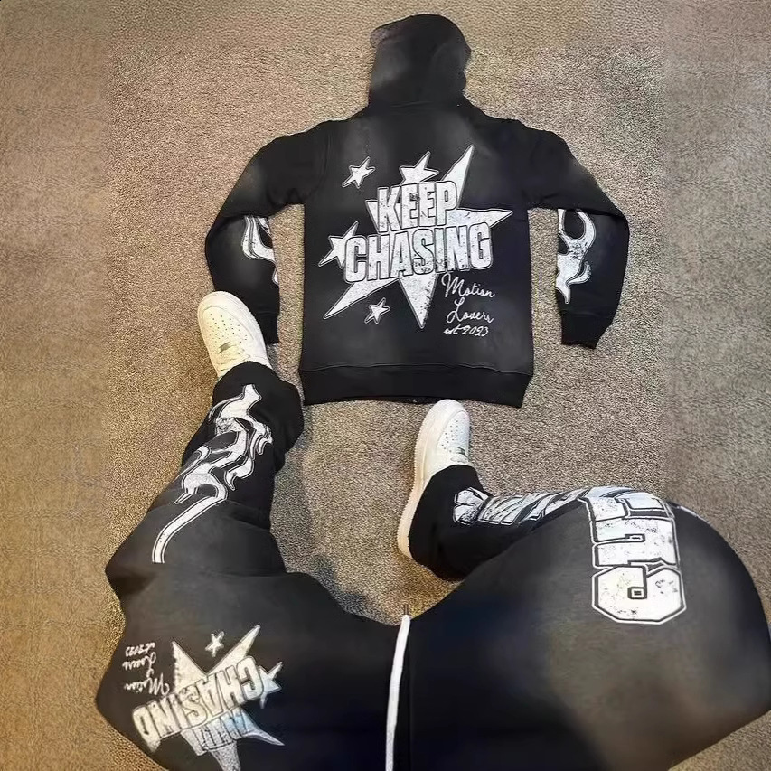 2024 Y2K European and American Harajuku Letter Printed Casual Hoodie Street Hip Hop Contrast Patch Hoodies 2000s Sweatshirts 240806