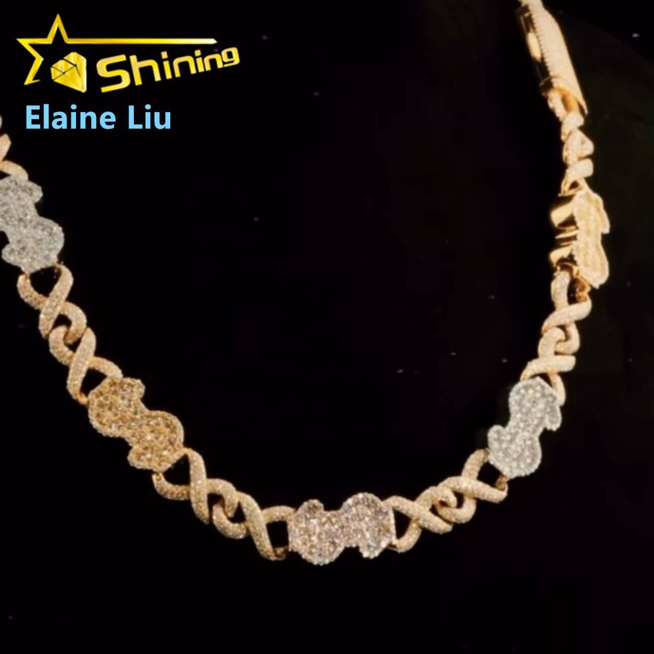 Fine Jewelry Luxury Fashion Hip Hop Cuban Link Iced Out 925 Sterling Silver Moissanite Miami Cuban Link Chain Necklace