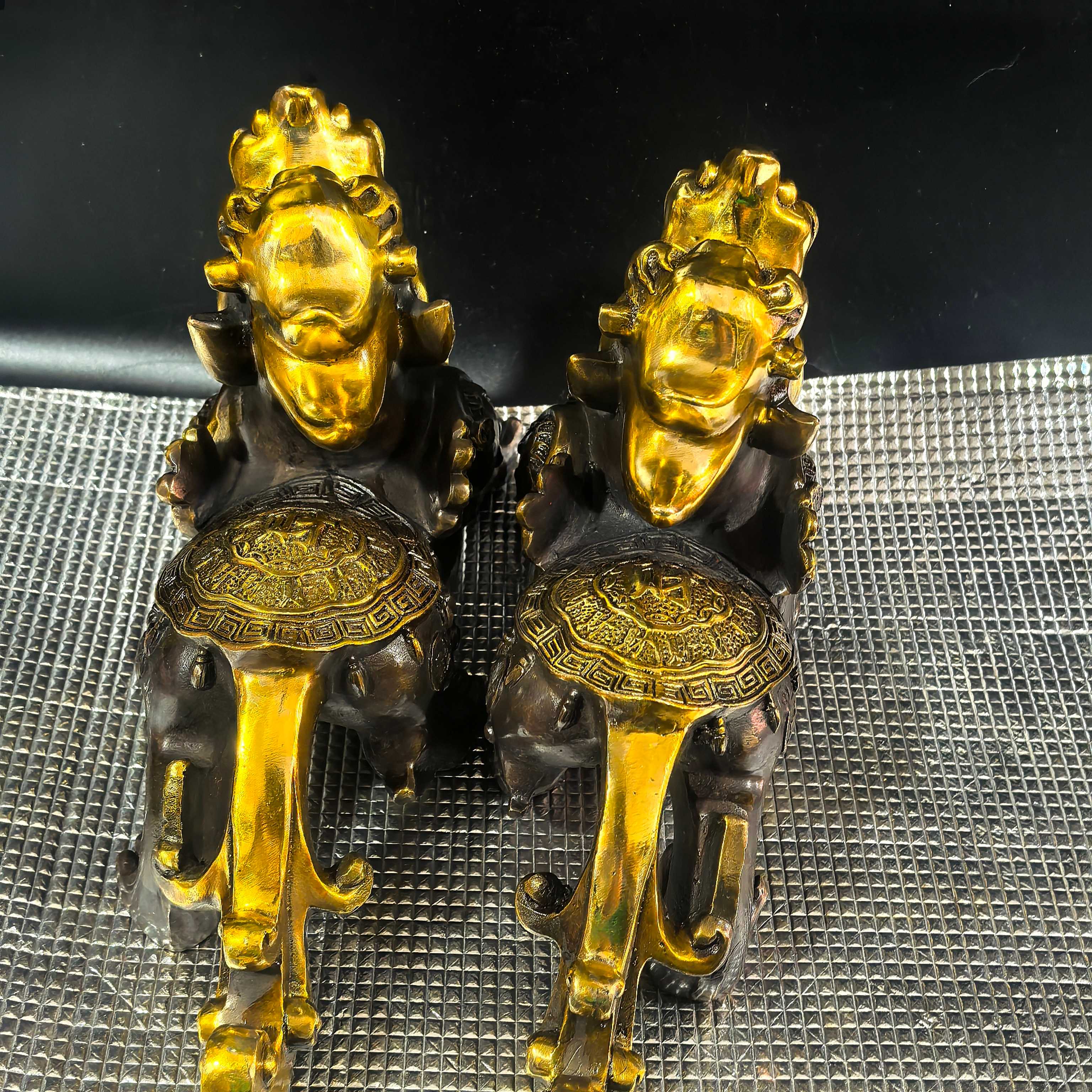 Antique bronze collection:, Lucky Pixiu, exquisite craftsmanship, fine workmanship! A pair