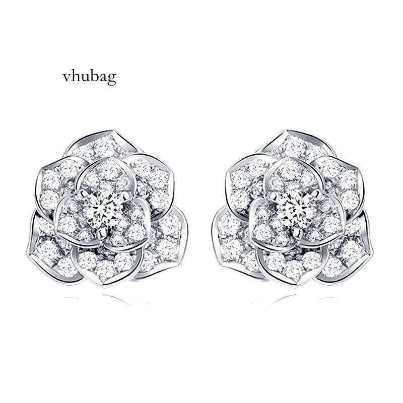 2024 Newest Customized Moissanite S Earrings Women's Unique Design Party Sparkling Shining Jewelry