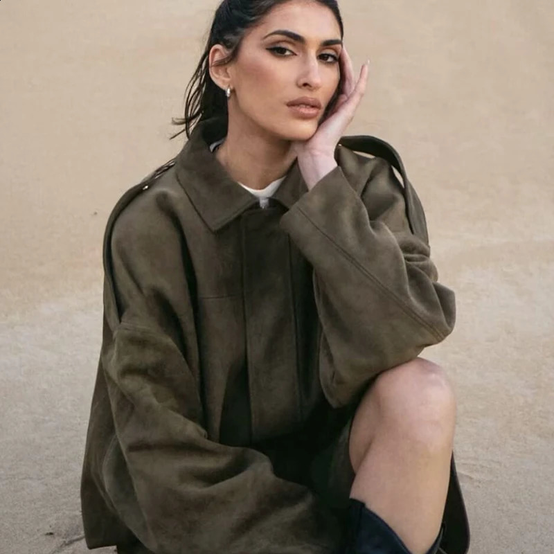 TFMLN Autumn Women Fashion Bomber Jackets Casual Soft Lantern Long Sleeve Oversized Coat Female Short Zipper Outwear 250911