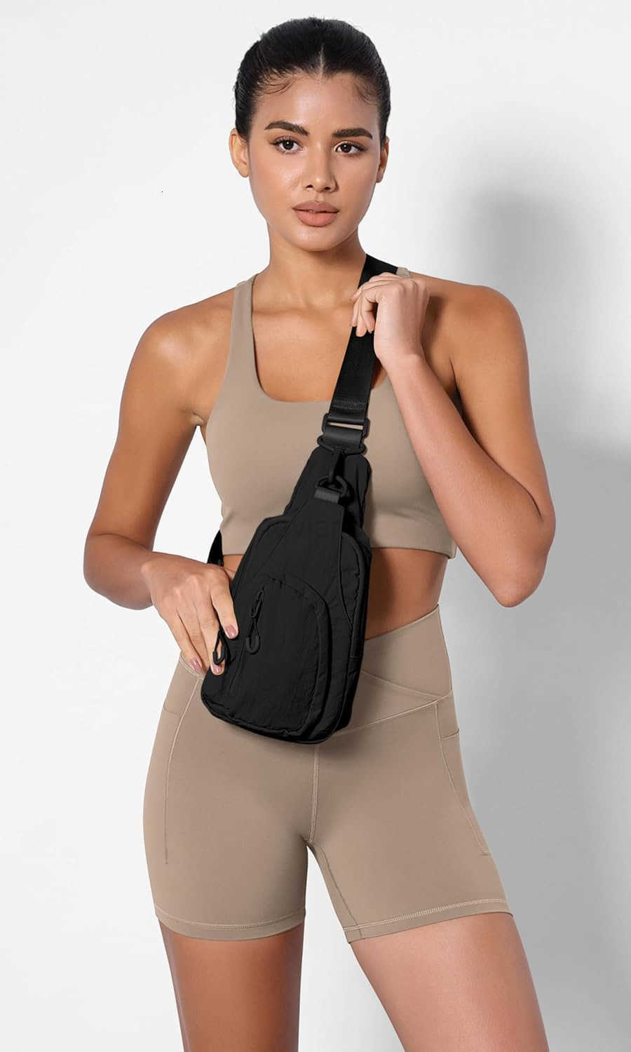 Daily Sling Bag with Adjustable Straps Crossbody Chest Bag Lightweight Small Backpack for Casual Traveling HikingW250910